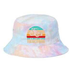 Farm Lifestyle Just A Boy Who Loves Tractors Tie Dye Newport Bucket Hat