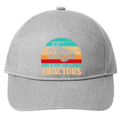 Farm Lifestyle Just A Boy Who Loves Tractors 7-Panel Snapback Hat