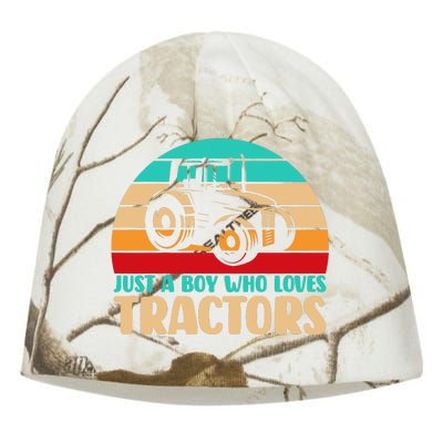 Farm Lifestyle Just A Boy Who Loves Tractors Kati - Camo Knit Beanie