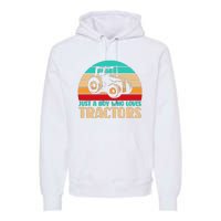 Farm Lifestyle Just A Boy Who Loves Tractors Premium Hoodie