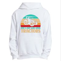 Farm Lifestyle Just A Boy Who Loves Tractors Urban Pullover Hoodie