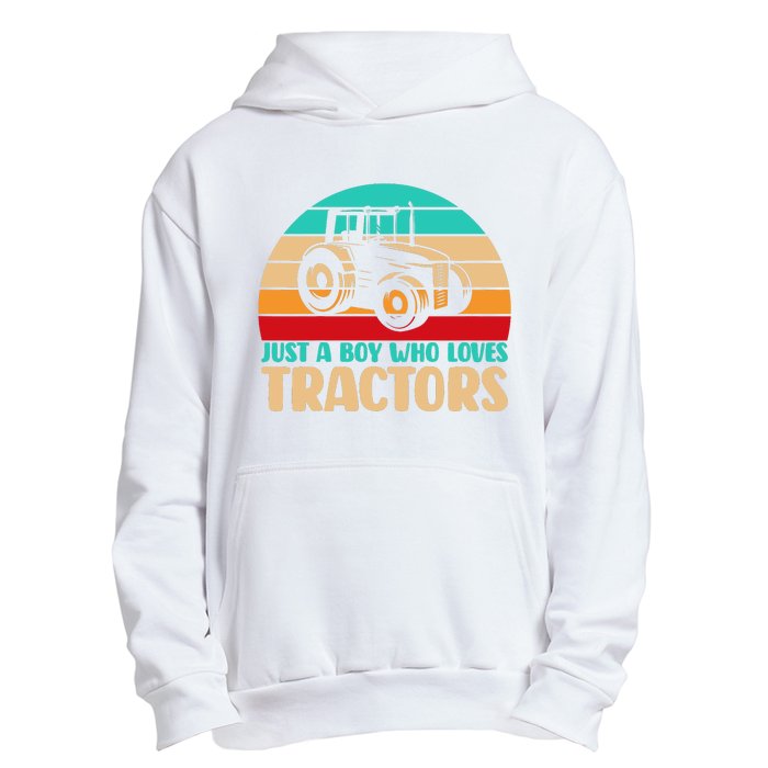 Farm Lifestyle Just A Boy Who Loves Tractors Urban Pullover Hoodie