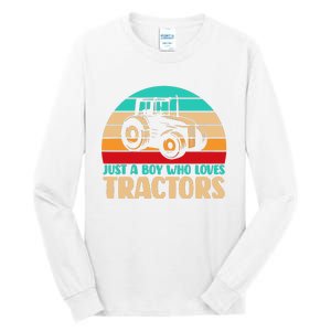 Farm Lifestyle Just A Boy Who Loves Tractors Tall Long Sleeve T-Shirt