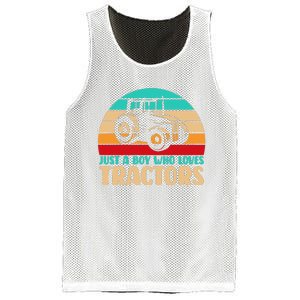 Farm Lifestyle Just A Boy Who Loves Tractors Mesh Reversible Basketball Jersey Tank