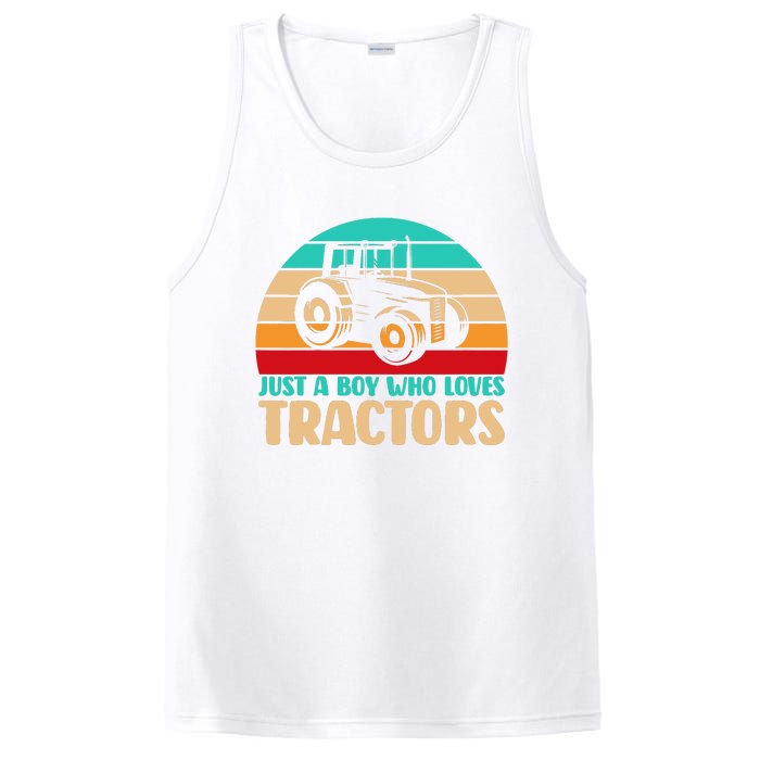 Farm Lifestyle Just A Boy Who Loves Tractors PosiCharge Competitor Tank