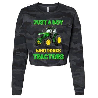 Farm Lifestyle Just A Boy Who Loves Tractors Boy Teens Cropped Pullover Crew