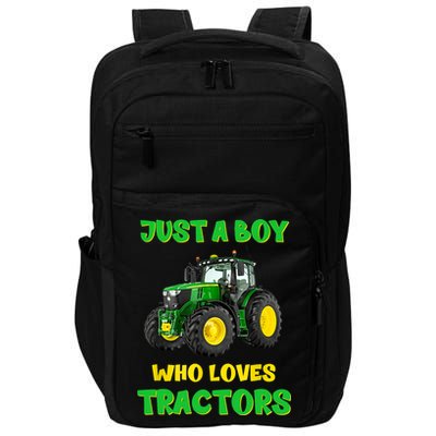 Farm Lifestyle Just A Boy Who Loves Tractors Boy Teens Impact Tech Backpack