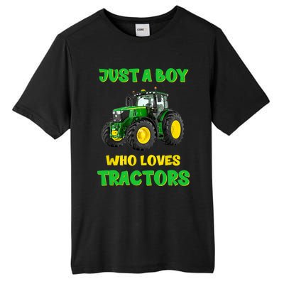 Farm Lifestyle Just A Boy Who Loves Tractors Boy Teens Tall Fusion ChromaSoft Performance T-Shirt