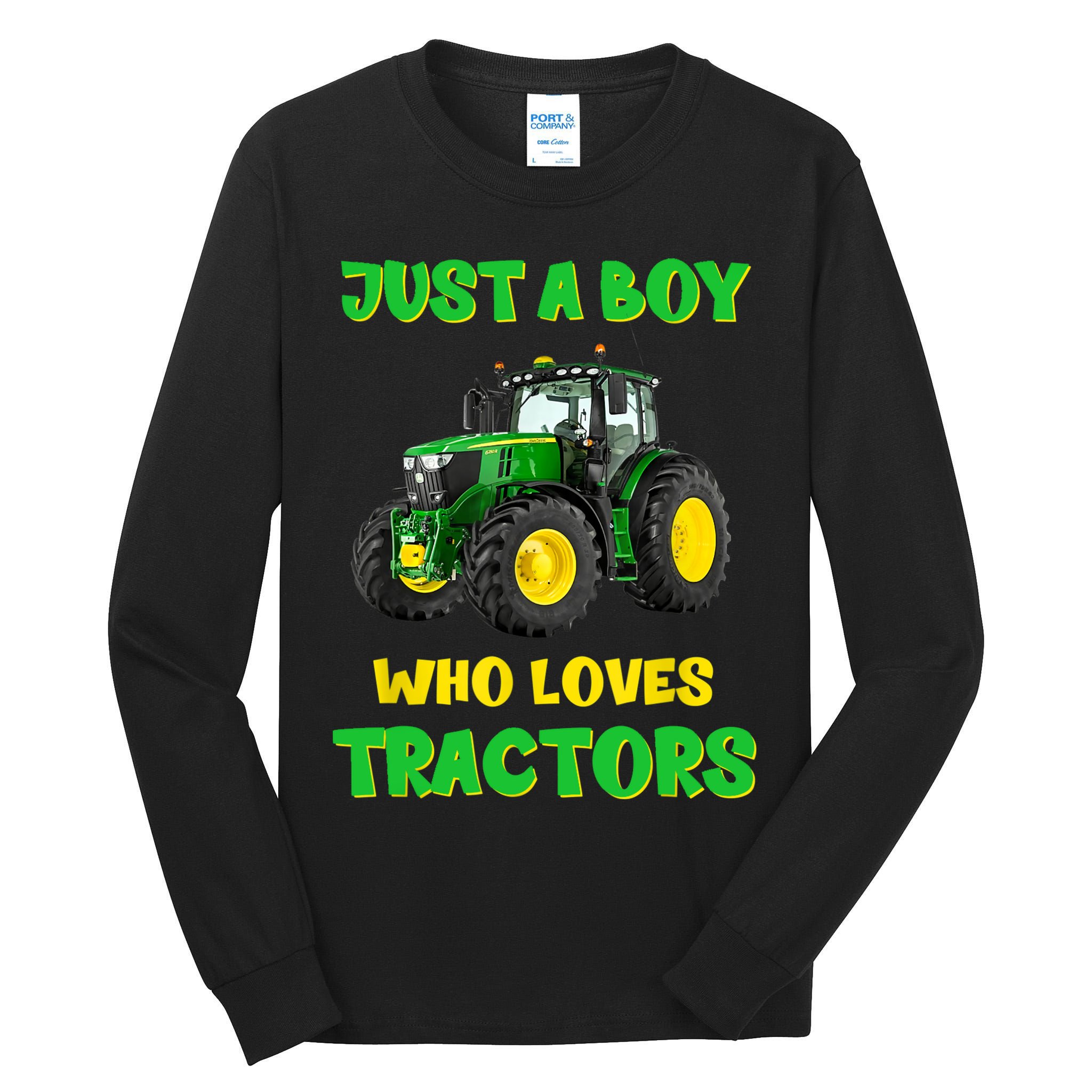 Farm Lifestyle Just A Boy Who Loves Tractors Boy Teens Tall Long Sleeve T-Shirt
