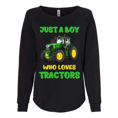 Farm Lifestyle Just A Boy Who Loves Tractors Boy Teens Womens California Wash Sweatshirt