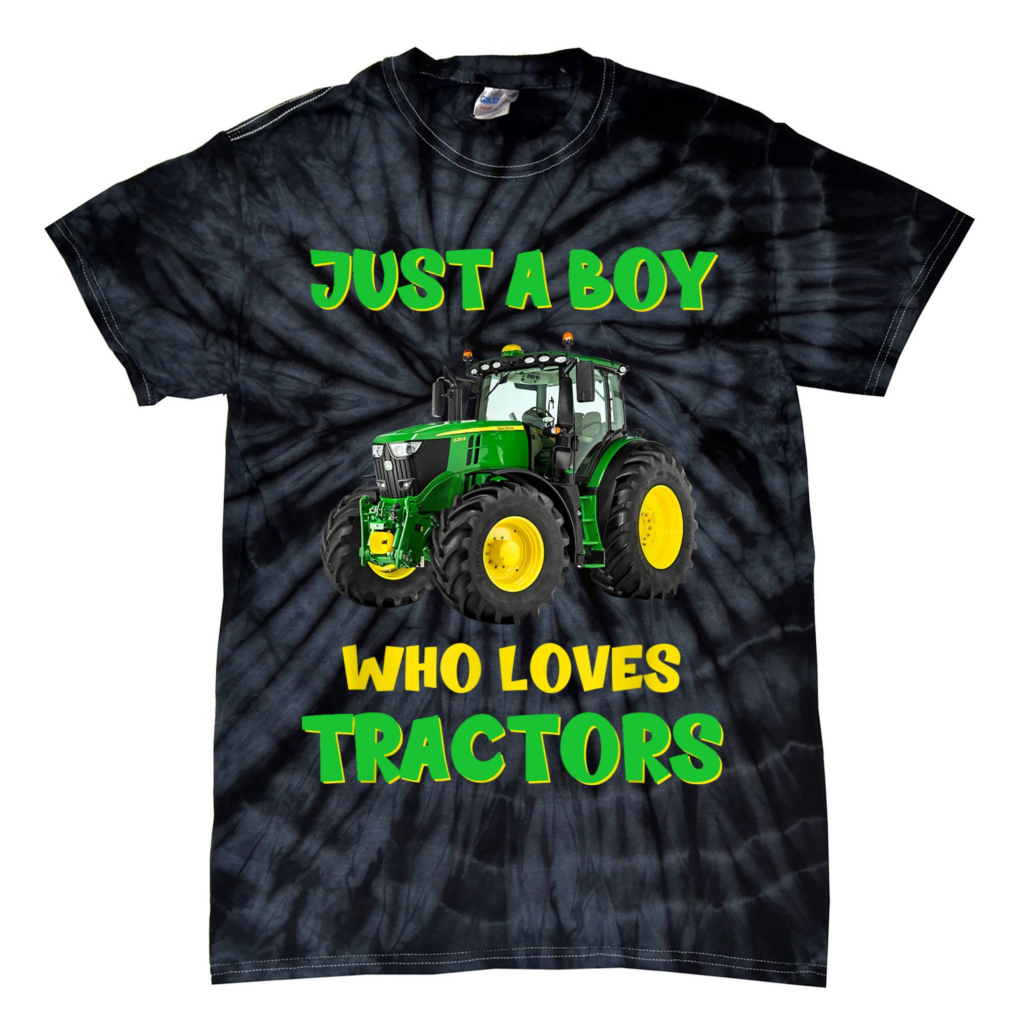 Farm Lifestyle Just A Boy Who Loves Tractors Boy Teens Tie-Dye T-Shirt