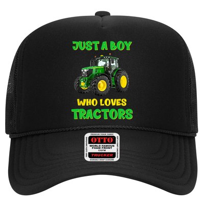 Farm Lifestyle Just A Boy Who Loves Tractors Boy Teens Trucker Hat