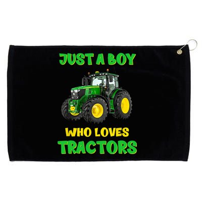 Farm Lifestyle Just A Boy Who Loves Tractors Boy Teens Grommeted Golf Towel