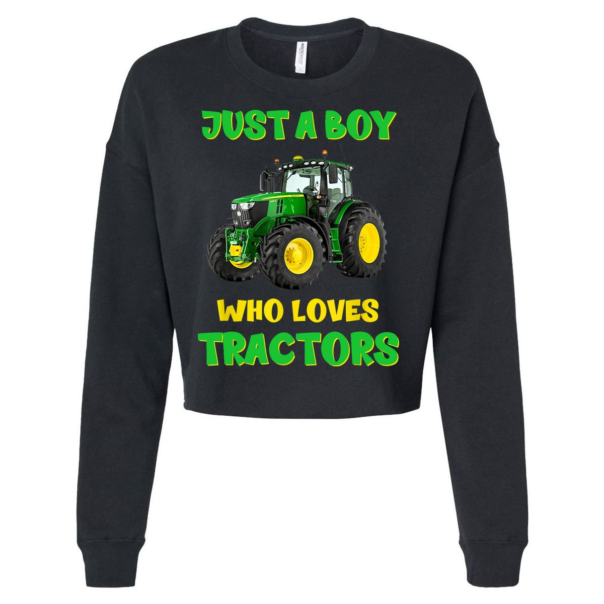 Farm Lifestyle Just A Boy Who Loves Tractors Boy Teens Cropped Pullover Crew