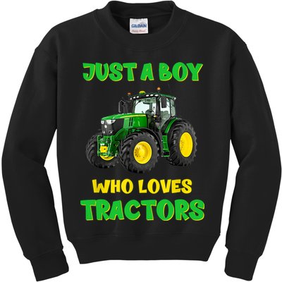 Farm Lifestyle Just A Boy Who Loves Tractors Boy Teens Kids Sweatshirt