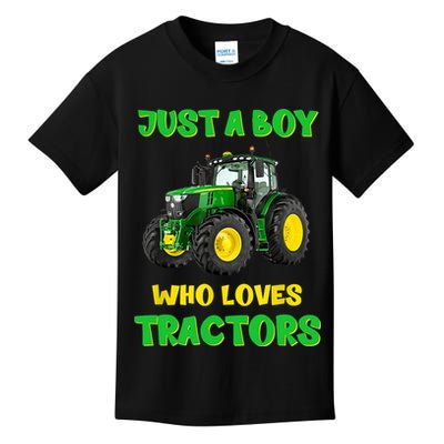 Farm Lifestyle Just A Boy Who Loves Tractors Boy Teens Kids T-Shirt
