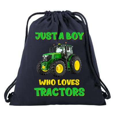 Farm Lifestyle Just A Boy Who Loves Tractors Boy Teens Drawstring Bag