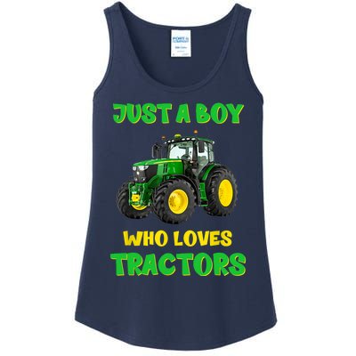 Farm Lifestyle Just A Boy Who Loves Tractors Boy Teens Ladies Essential Tank