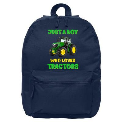 Farm Lifestyle Just A Boy Who Loves Tractors Boy Teens 16 in Basic Backpack