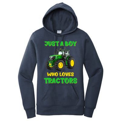 Farm Lifestyle Just A Boy Who Loves Tractors Boy Teens Women's Pullover Hoodie