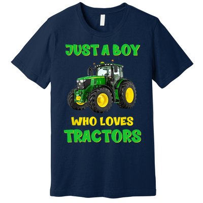 Farm Lifestyle Just A Boy Who Loves Tractors Boy Teens Premium T-Shirt