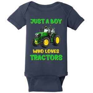 Farm Lifestyle Just A Boy Who Loves Tractors Boy Teens Baby Bodysuit