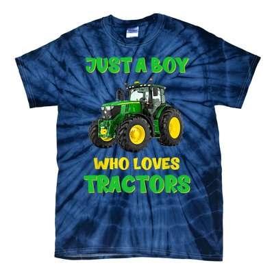 Farm Lifestyle Just A Boy Who Loves Tractors Boy Teens Tie-Dye T-Shirt