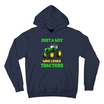 Farm Lifestyle Just A Boy Who Loves Tractors Boy Teens Tall Hoodie