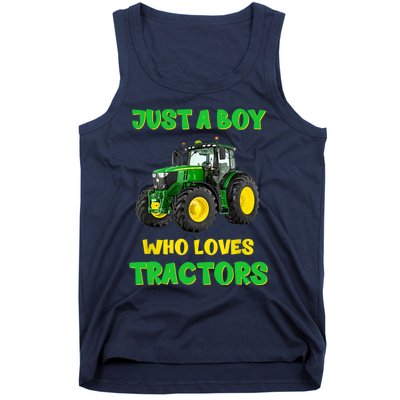 Farm Lifestyle Just A Boy Who Loves Tractors Boy Teens Tank Top