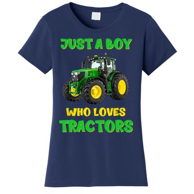 Farm Lifestyle Just A Boy Who Loves Tractors Boy Teens Women's T-Shirt