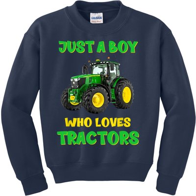 Farm Lifestyle Just A Boy Who Loves Tractors Boy Teens Kids Sweatshirt