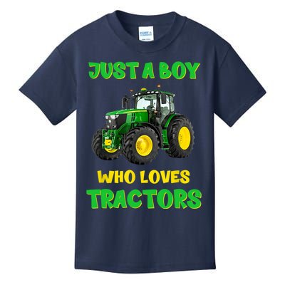 Farm Lifestyle Just A Boy Who Loves Tractors Boy Teens Kids T-Shirt