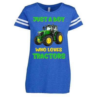 Farm Lifestyle Just A Boy Who Loves Tractors Boy Teens Enza Ladies Jersey Football T-Shirt