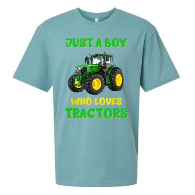 Farm Lifestyle Just A Boy Who Loves Tractors Boy Teens Sueded Cloud Jersey T-Shirt