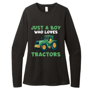 Farm Lifestyle Just A Boy Who Loves Tractors Womens CVC Long Sleeve Shirt