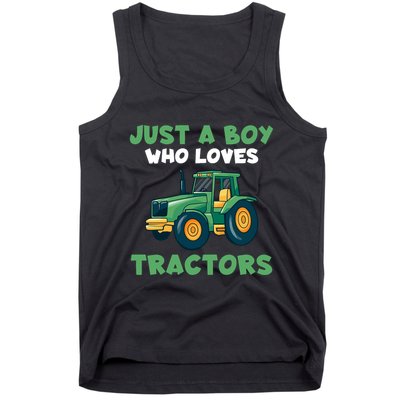Farm Lifestyle Just A Boy Who Loves Tractors Tank Top