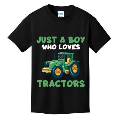 Farm Lifestyle Just A Boy Who Loves Tractors Kids T-Shirt