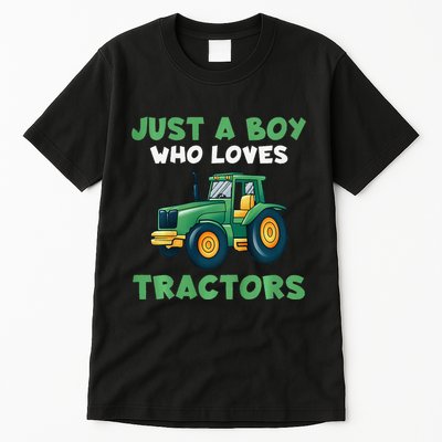 Farm Lifestyle Just A Boyss Who Loves Tractors Tall T-Shirt