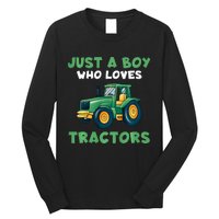 Farm Lifestyle Just A Boy Who Loves Tractors Long Sleeve Shirt