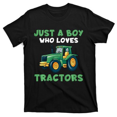 Farm Lifestyle Just A Boy Who Loves Tractors T-Shirt