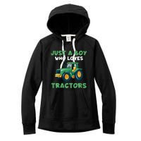 Farm Lifestyle Just A Boy Who Loves Tractors Women's Fleece Hoodie