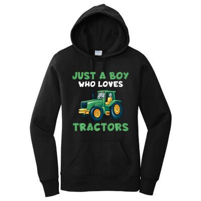 Farm Lifestyle Just A Boy Who Loves Tractors Women's Pullover Hoodie