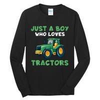 Farm Lifestyle Just A Boy Who Loves Tractors Tall Long Sleeve T-Shirt