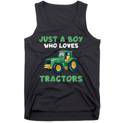 Farm Lifestyle Just A Boy Who Loves Tractors Tank Top