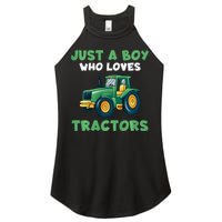 Farm Lifestyle Just A Boy Who Loves Tractors Women's Perfect Tri Rocker Tank