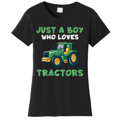 Farm Lifestyle Just A Boy Who Loves Tractors Women's T-Shirt