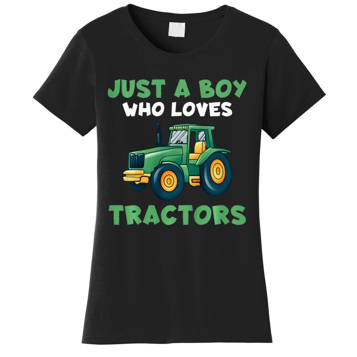 Farm Lifestyle Just A Boy Who Loves Tractors Women's T-Shirt