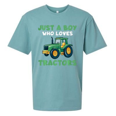 Farm Lifestyle Just A Boy Who Loves Tractors Sueded Cloud Jersey T-Shirt