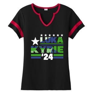 Funny Luka Kyrie 24 For President Kyrie First Name Ladies Halftime Notch Neck Tee