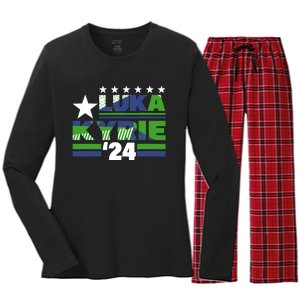 Funny Luka Kyrie 24 For President Kyrie First Name Women's Long Sleeve Flannel Pajama Set 